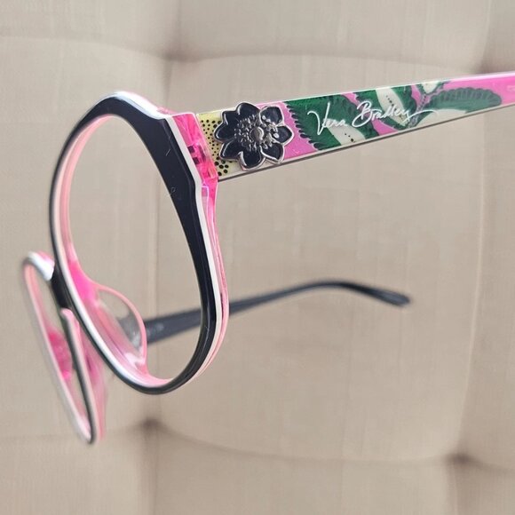 Vera Bradley Women Eyeglasses Sunglasses Frame Big Face Glasses Black/Pink - Picture 2 of 12